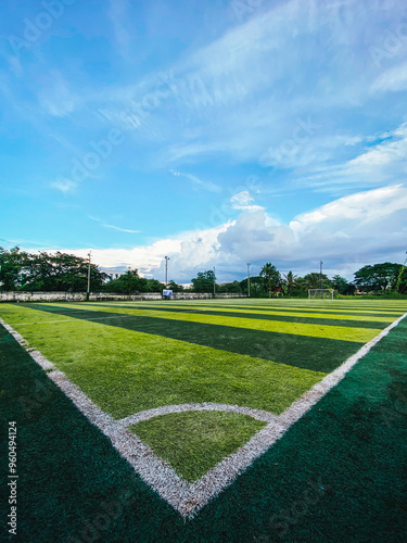 Football field with sky