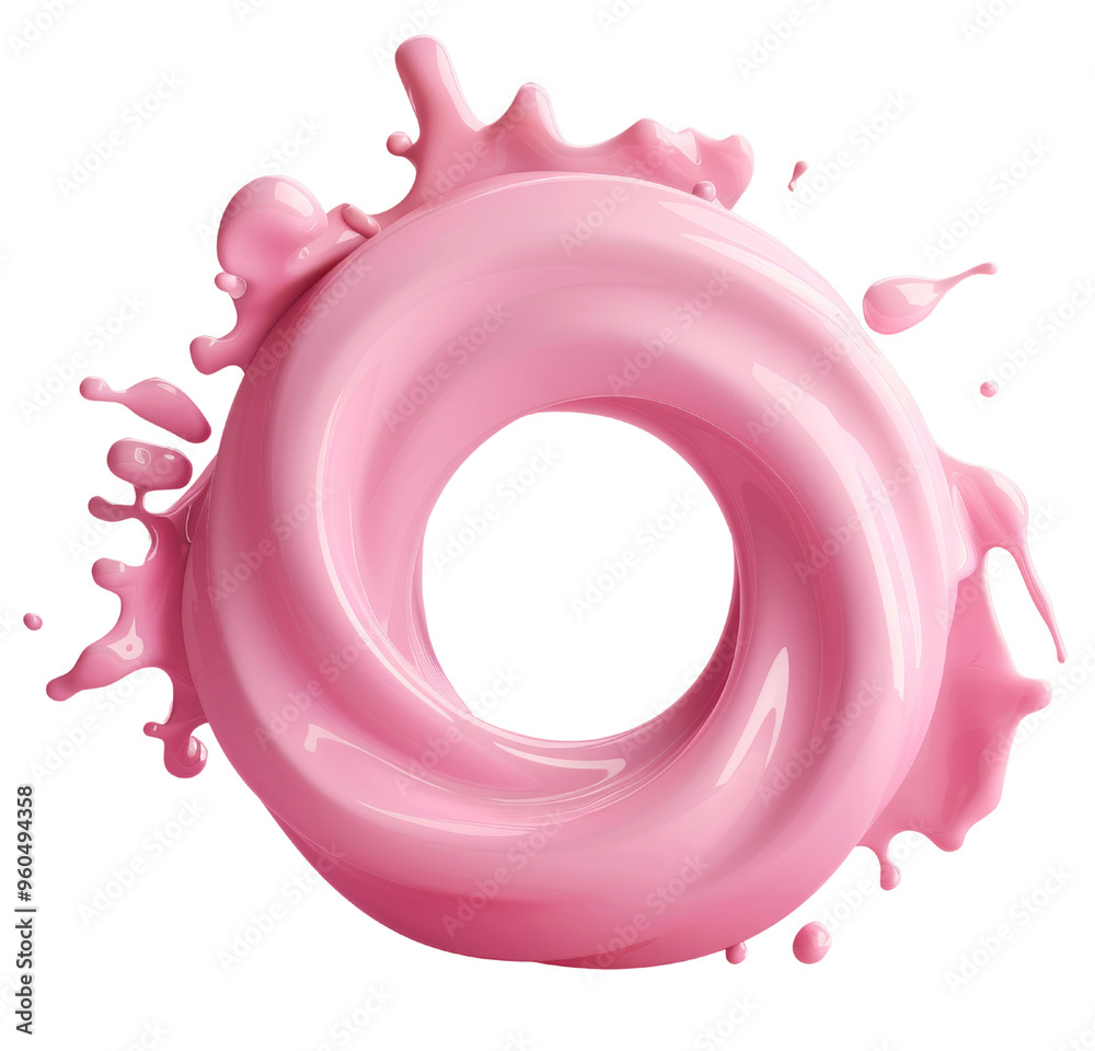 Strawberry Milk Splash, Dynamic Pink Liquid Swirling in a Circular Shape with Droplets, Refreshing Beverage Theme Clipart Element, Transparent Background. Strawberry Milk Splash, Dynamic Pink Liquid Swirling in a Circular Shape with Droplets, Refreshing Beverage Theme Clipart Element, Transparent Background.