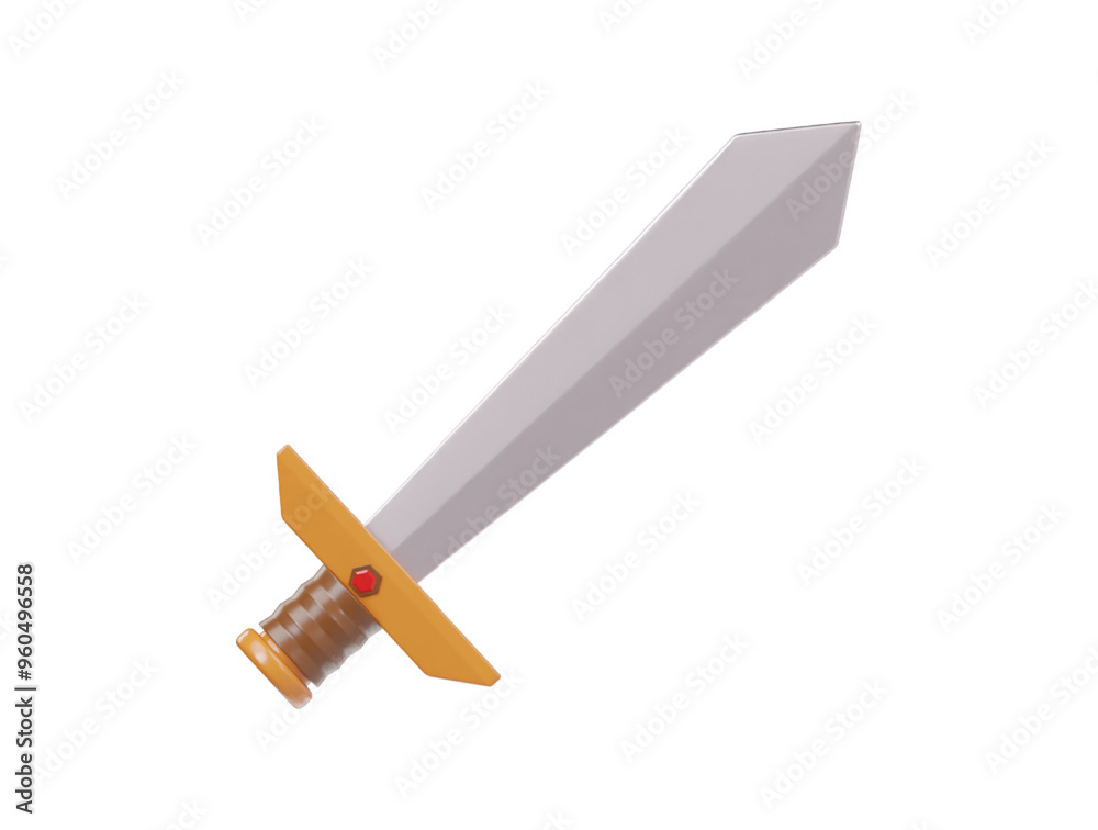 Gaming sword icon 3d render illustration Gaming sword icon 3d render illustration