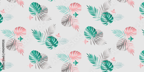 Creative conceptual images of abstract tree leaves, textures in a minimalistic style. Modern design templates for holidays, advertising, brand, bed linen. Ornament, seamless pattern, texture.