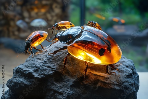 Beetles, ancient fossils, preserved in amber provide a glimpse into the distant past