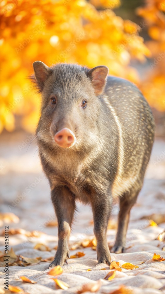 a peccary with beautiful natural background a peccary with beautiful natural background