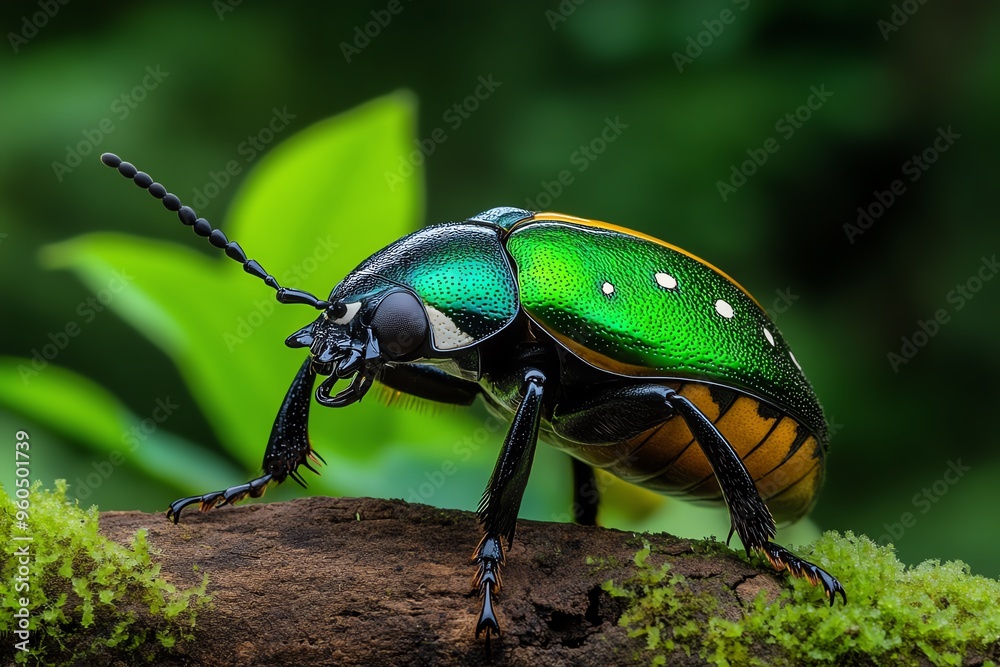 Beetles, in a tropical forest, hidden in the underbrush add to the incredible biodiversity of these regions