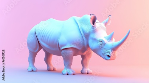 Vibrant Rhinoceros Showcasing Endangered Wildlife Beauty