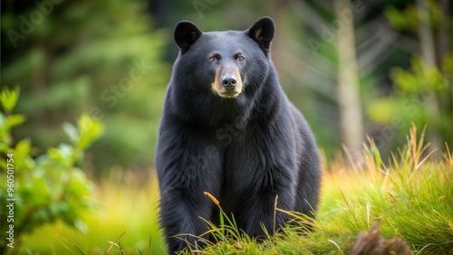 a black bear with beautiful natural background