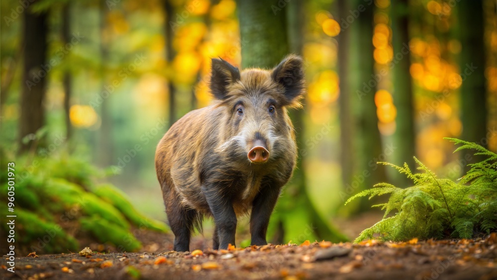 a wild boar with beautiful natural background a wild boar with beautiful natural background