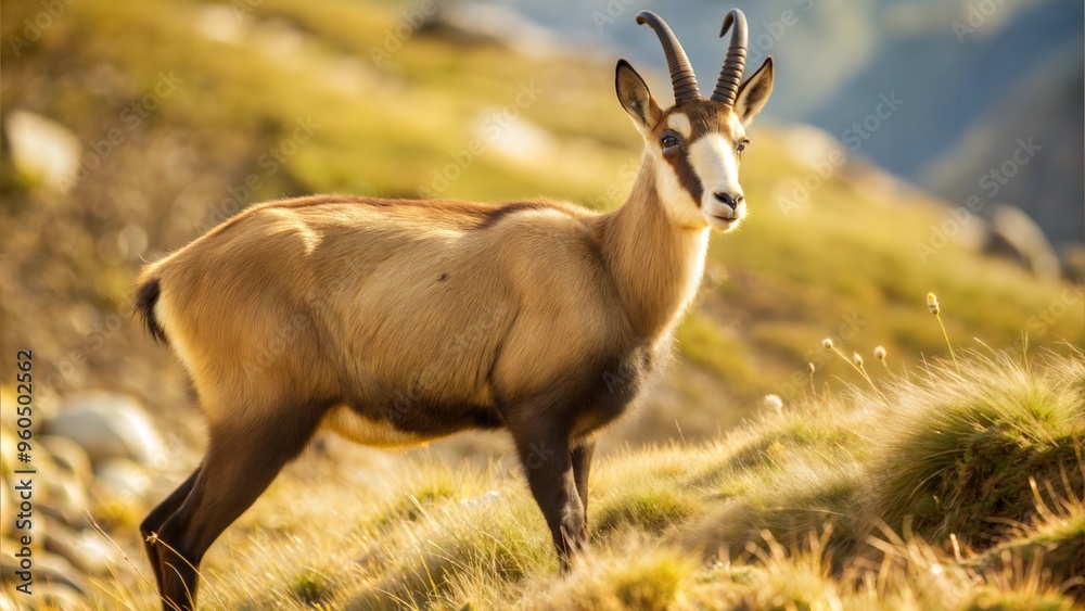 Obraz premium a chamois with beautiful natural background