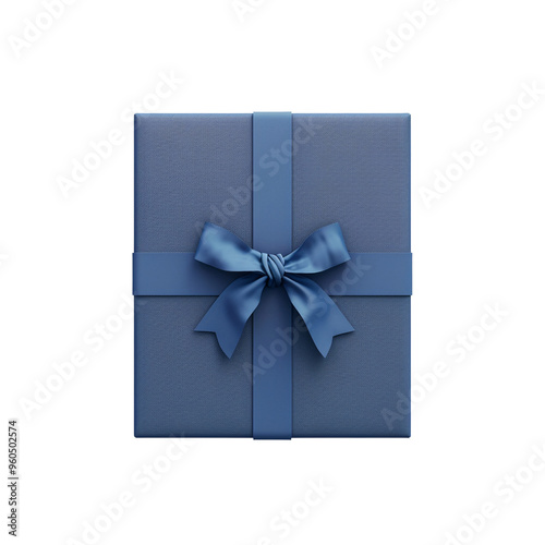 Blue Gift Box with Bow photo