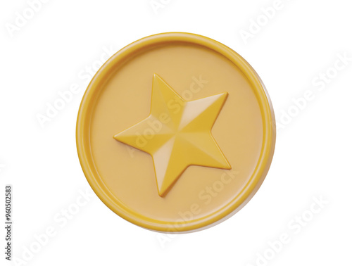 Star coin icon 3d render illustration photo