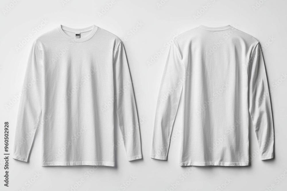 White Long Sleeve Tshirt Mockup Isolated created with Generative AI White Long Sleeve Tshirt Mockup Isolated created with Generative AI