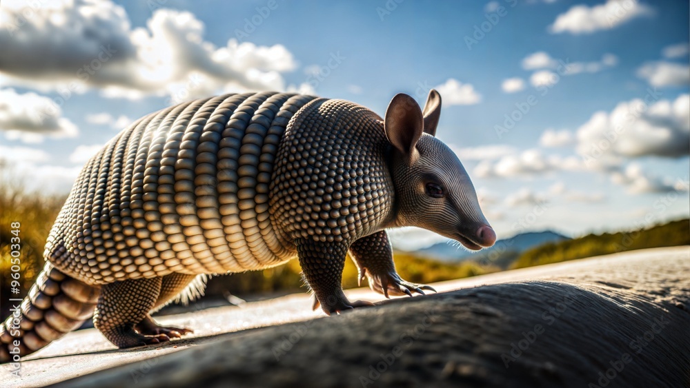 an armadillo with beautiful natural background an armadillo with beautiful natural background