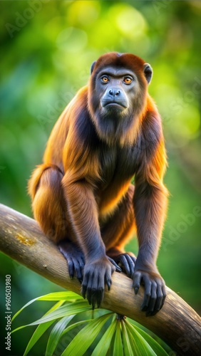 a howler monkey with beautiful natural background photo