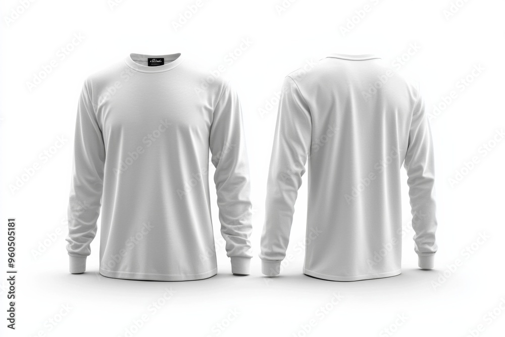 White Long Sleeve Tshirt Mockup Isolated created with Generative AI White Long Sleeve Tshirt Mockup Isolated created with Generative AI