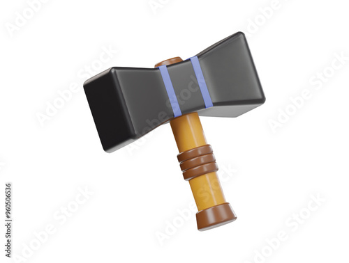 Gaming hammer icon 3d render illustration