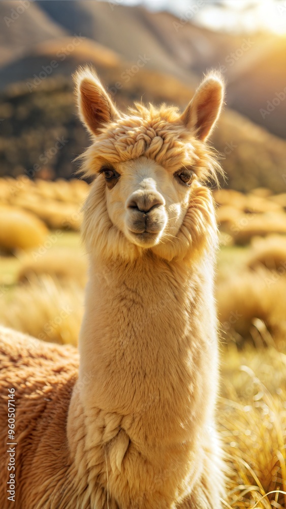 Obraz premium an alpaca with beautiful natural background