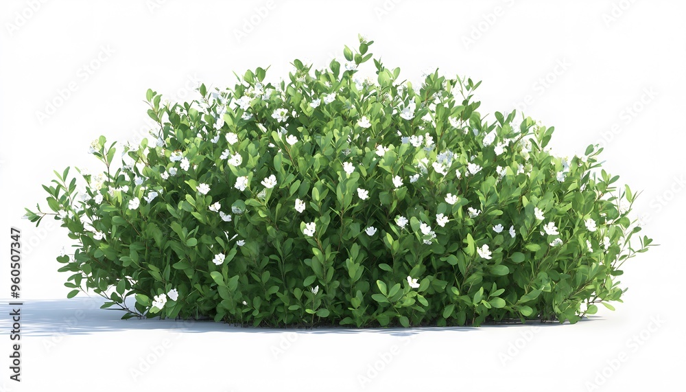 Obraz premium Green cress white flower grass isolated on white