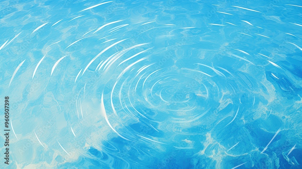 Tranquil Blue Water with Summer Sky Reflection - Serene Nature Background