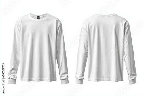 White Long Sleeve Tshirt Mockup Isolated created with Generative AI