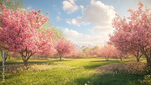 In the middle of March, the fruit trees bloom, and at the same time the almond trees, which offer a wonderful sight