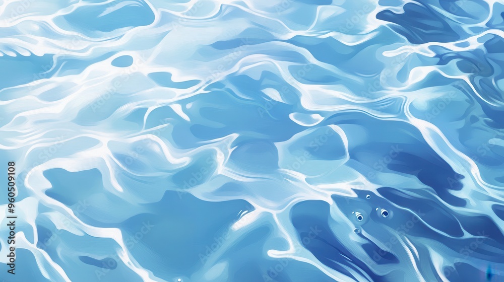 Serene Reflections: Sunlight on Clear Blue Water Surface with Subtle Ripples Serene Reflections: Sunlight on Clear Blue Water Surface with Subtle Ripples