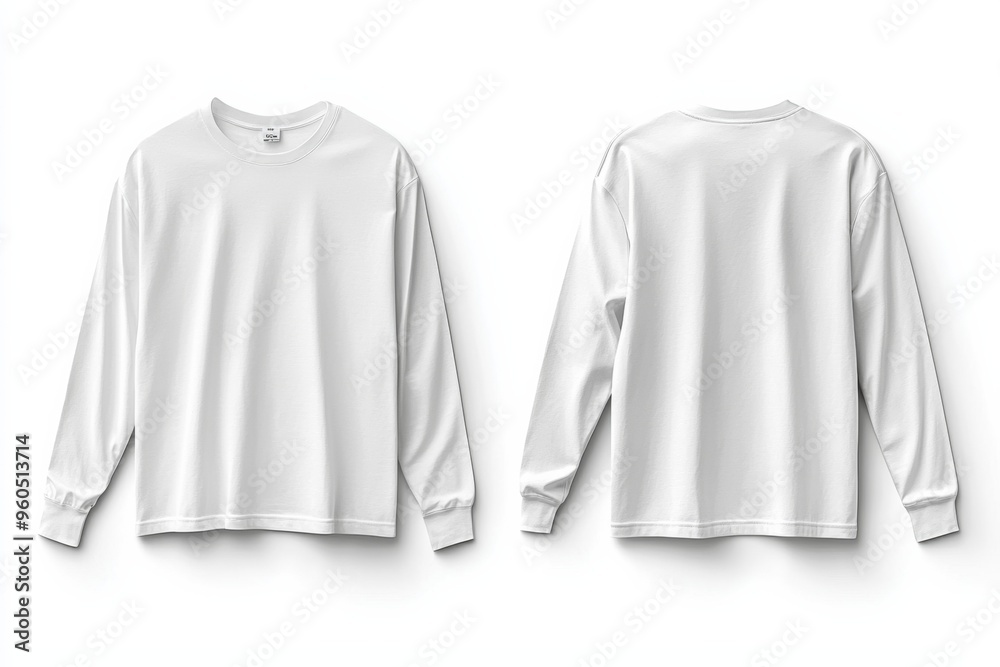 White Long Sleeve Tshirt Mockup Isolated created with Generative AI White Long Sleeve Tshirt Mockup Isolated created with Generative AI