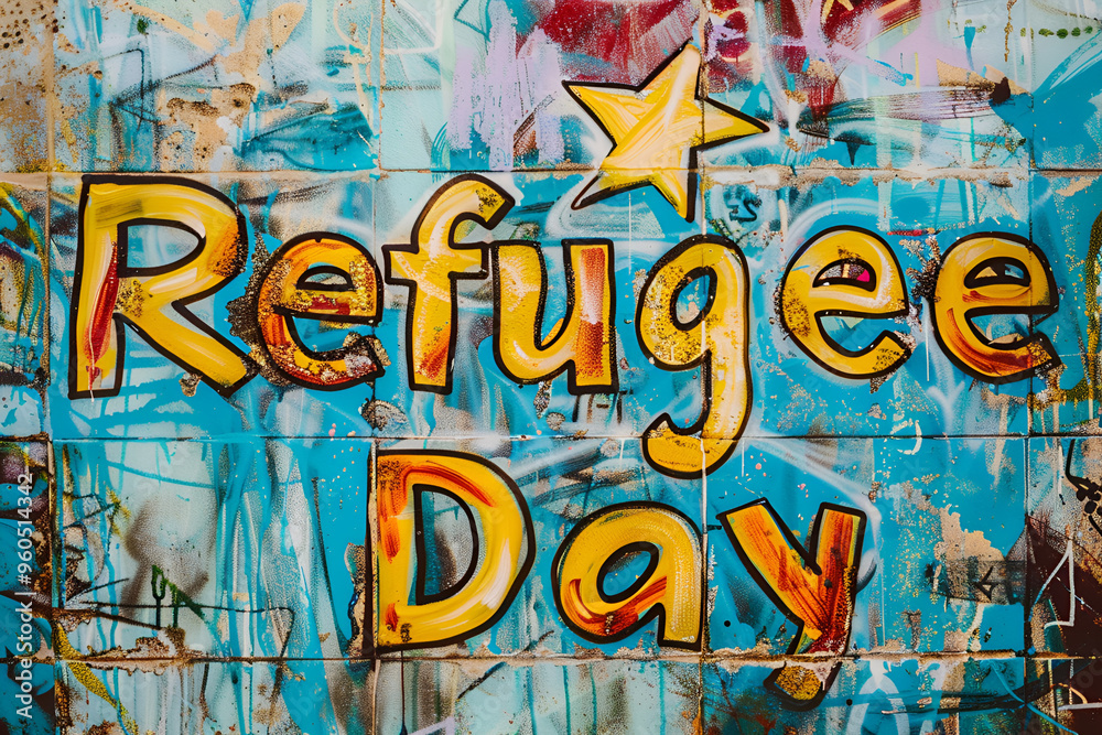 A poster that saysrefugees day day day, refugees day, awareness poster, refugee support, humanitarian poster, advocacy day A poster that saysrefugees day day day, refugees day, awareness poster, refugee support, humanitarian poster, advocacy day