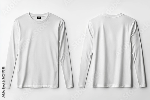 White Long Sleeve Tshirt Mockup Isolated created with Generative AI