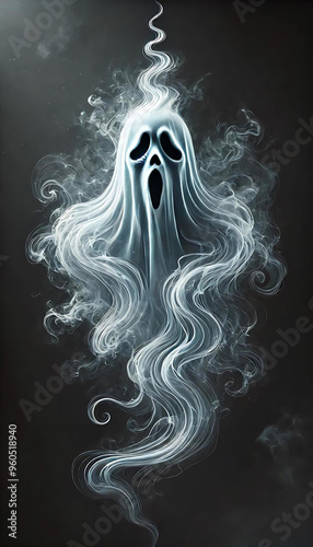 halloween illustration of a ghost, generative ai