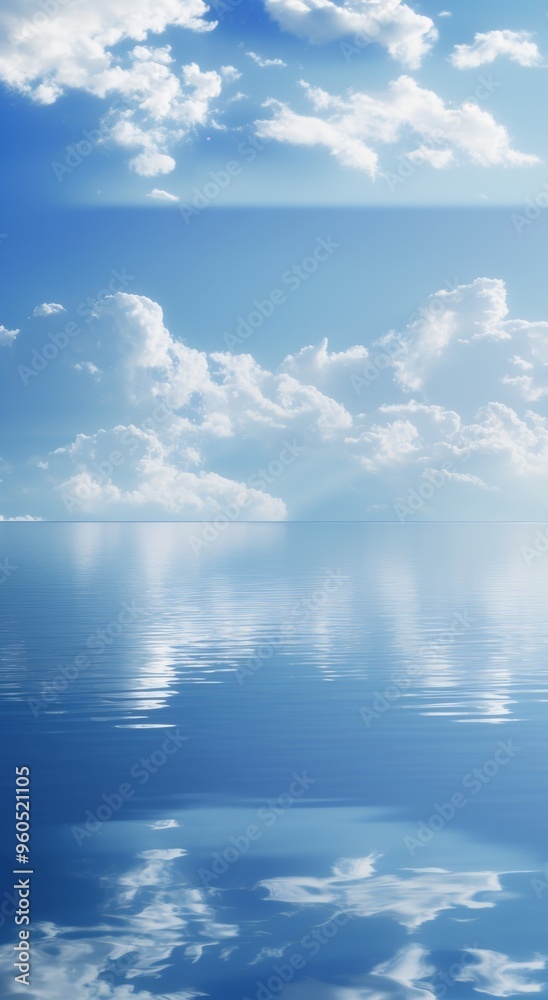 Obraz premium Sky, blue and white gradient sky and white clouds