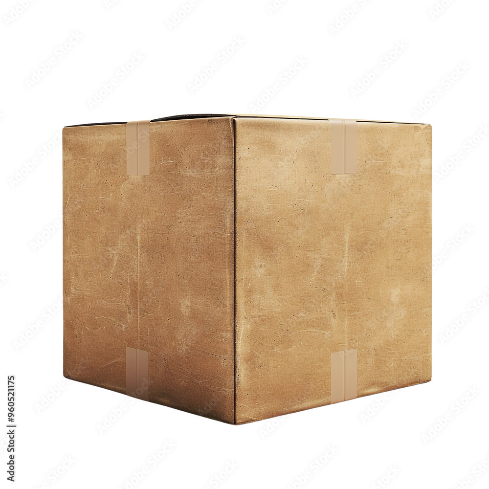 Naklejka premium Brown Cardboard Box with Tape