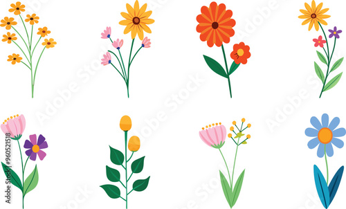 Wallpaper Mural Watercolor style beautiful wildflowers, field of flowers with butterflies, seamless border isolated on a clear background, vector illustration. Torontodigital.ca