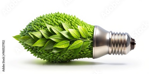 Sustainable Innovation Concept: Green Light Bulb Representing ESG, Eco-Friendly, Net Zero, and Carbon Neutral Initiatives photo