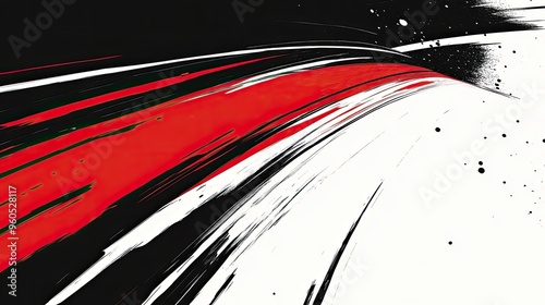 Abstract racing design, red white and black color scheme, speed lines, minimalism, grainy texture