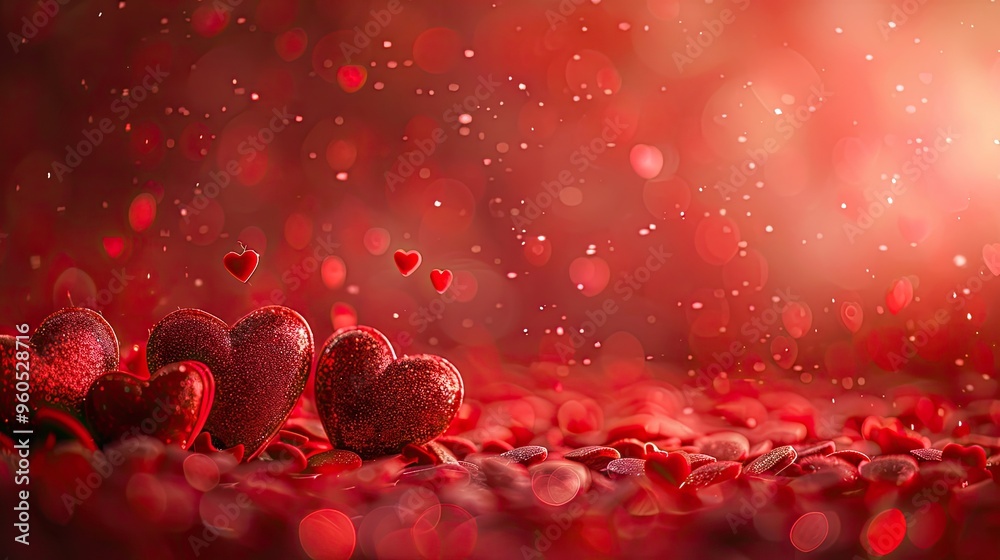 Red Hearts in a Romantic Bokeh Red Hearts in a Romantic Bokeh