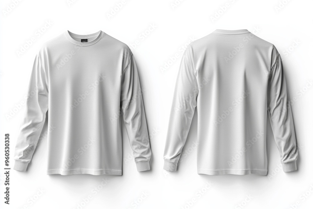 White Long Sleeve Tshirt Mockup Isolated created with Generative AI White Long Sleeve Tshirt Mockup Isolated created with Generative AI