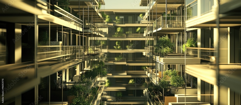 Fototapeta premium Construction of apartment buildings utilizing artificial intelligence to evaluate labor costs promote sustainability and support environmental conservation efforts
