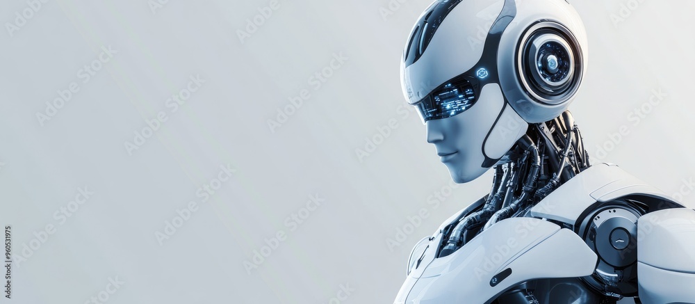 Isolated robot figure alongside factory sign Collection of robot and industrial themed vector illustrations Isolated robot figure alongside factory sign Collection of robot and industrial themed vector illustrations