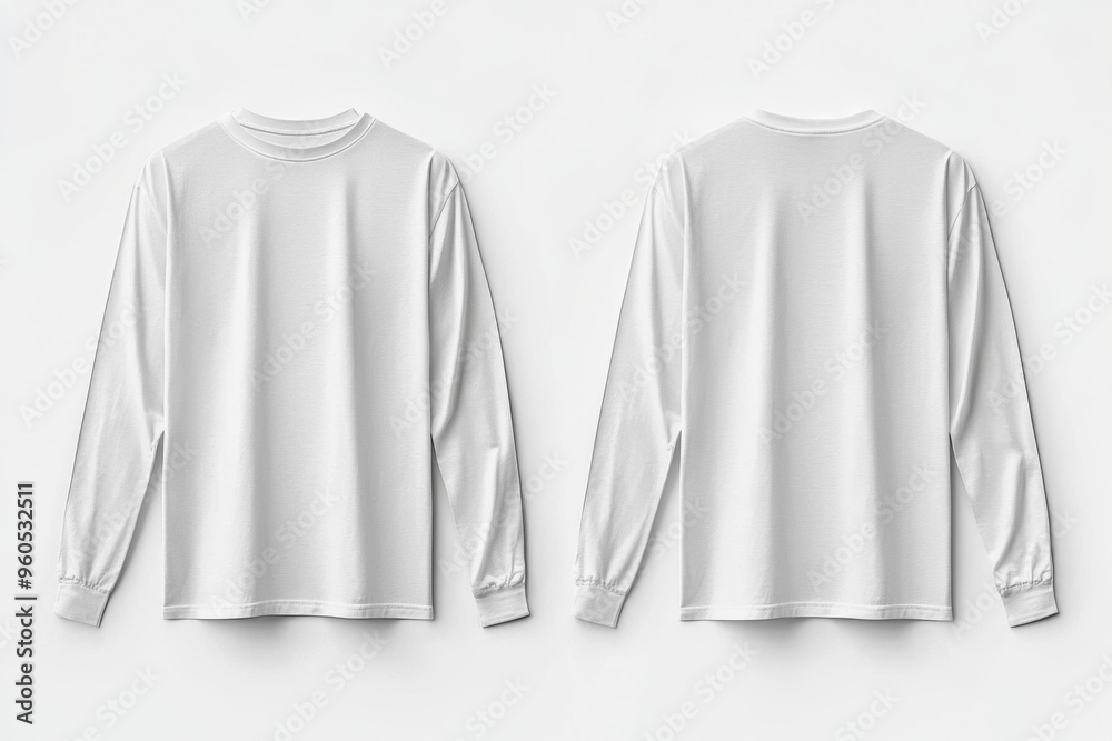 White Long Sleeve Tshirt Mockup Isolated created with Generative AI White Long Sleeve Tshirt Mockup Isolated created with Generative AI