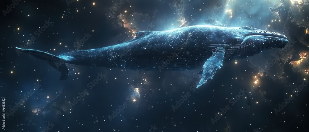 Fototapeta premium Enigmatic Beauty of the Whale Galaxy Against the Cosmic Void