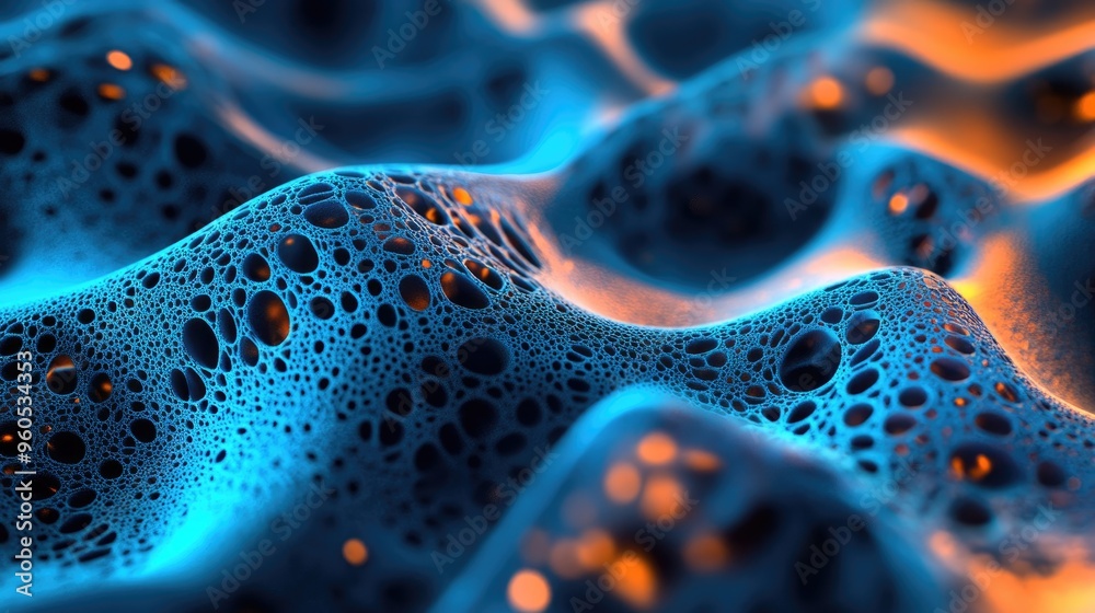 Abstract blue background showcasing skin anatomy designed for scientific purposes Abstract blue background showcasing skin anatomy designed for scientific purposes