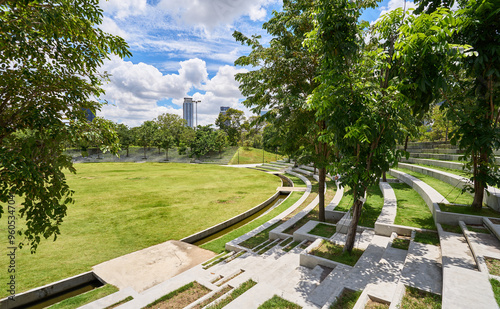 The amphitheatre of Benjakitti Park in Bangkok, Thailand
 photo