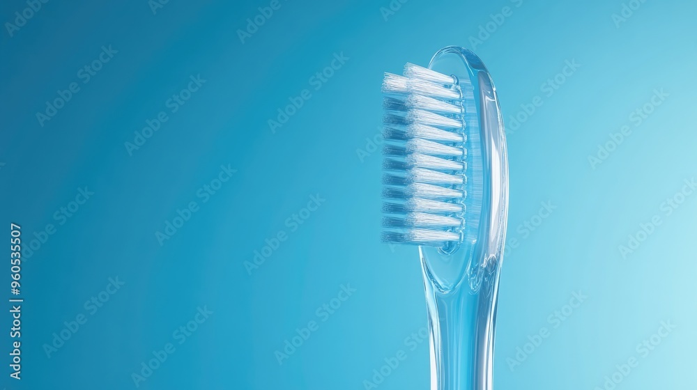 Glass brush against a blue backdrop Glass brush against a blue backdrop