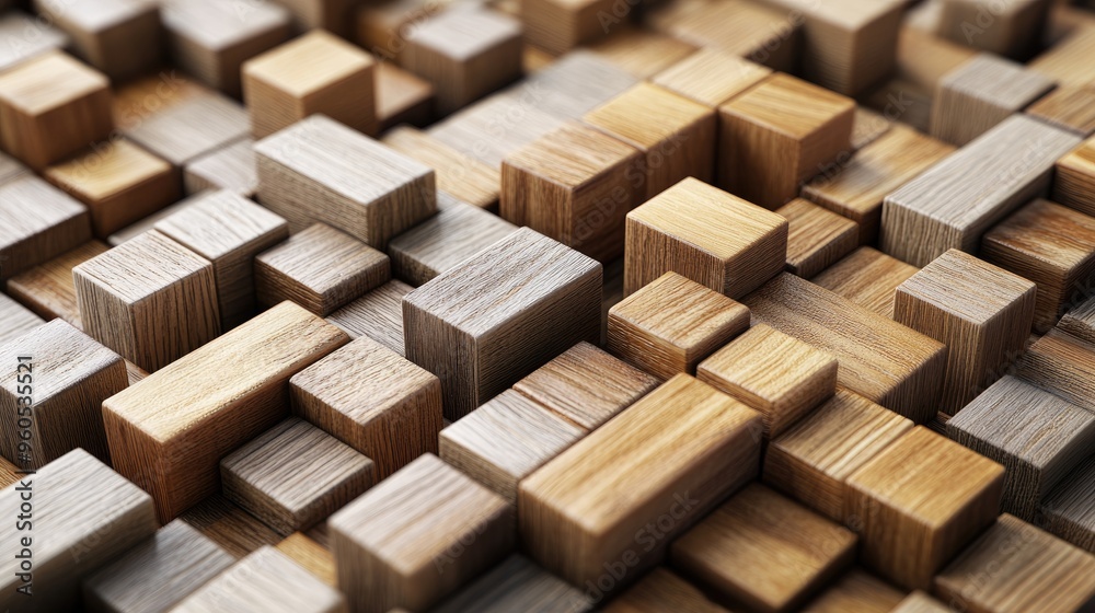 Business terms arranged in a crossword format using wooden blocks Business terms arranged in a crossword format using wooden blocks