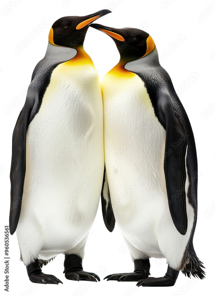 Obraz premium PNG Emperor penguins standing together