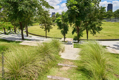 Bilde på lerret The amphitheatre of Benjakitti Park in Bangkok, Thailand