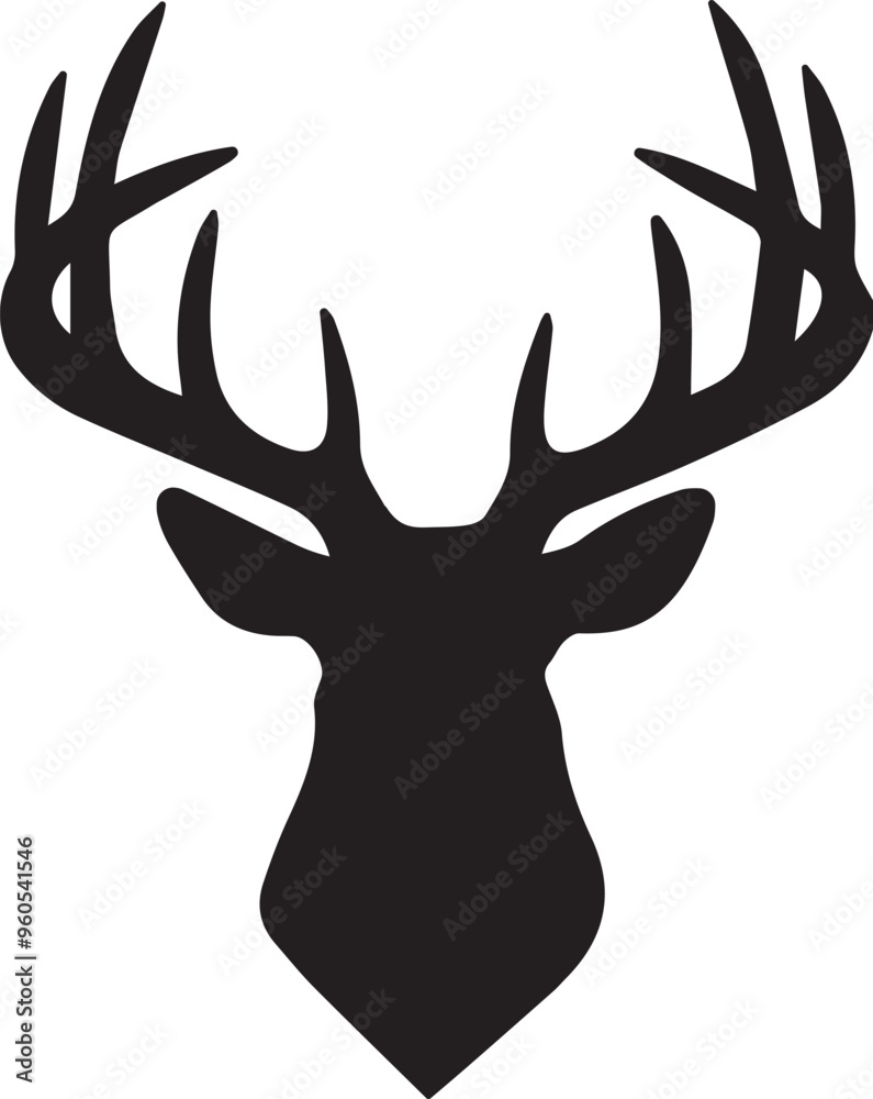 deer head logo silhouette vector art illustration