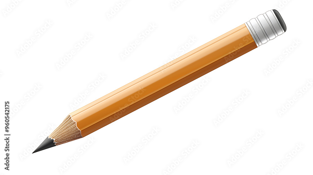 pencil with a sharpened tip and eraser, isolated on a white background pencil with a sharpened tip and eraser, isolated on a white background