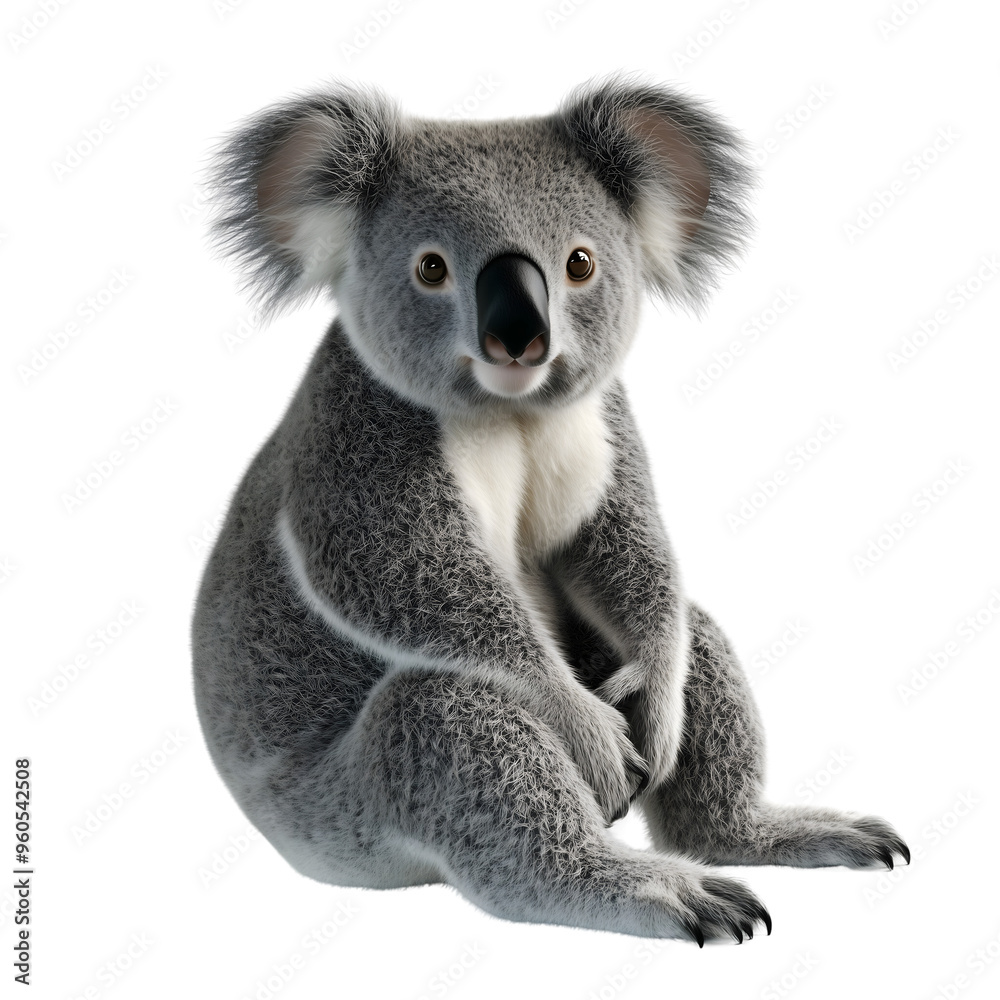 Fototapeta premium koala isolated on transparent background Generative Ai.