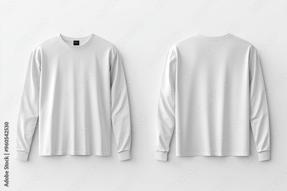 White Long Sleeve Tshirt Mockup Isolated created with Generative AI White Long Sleeve Tshirt Mockup Isolated created with Generative AI