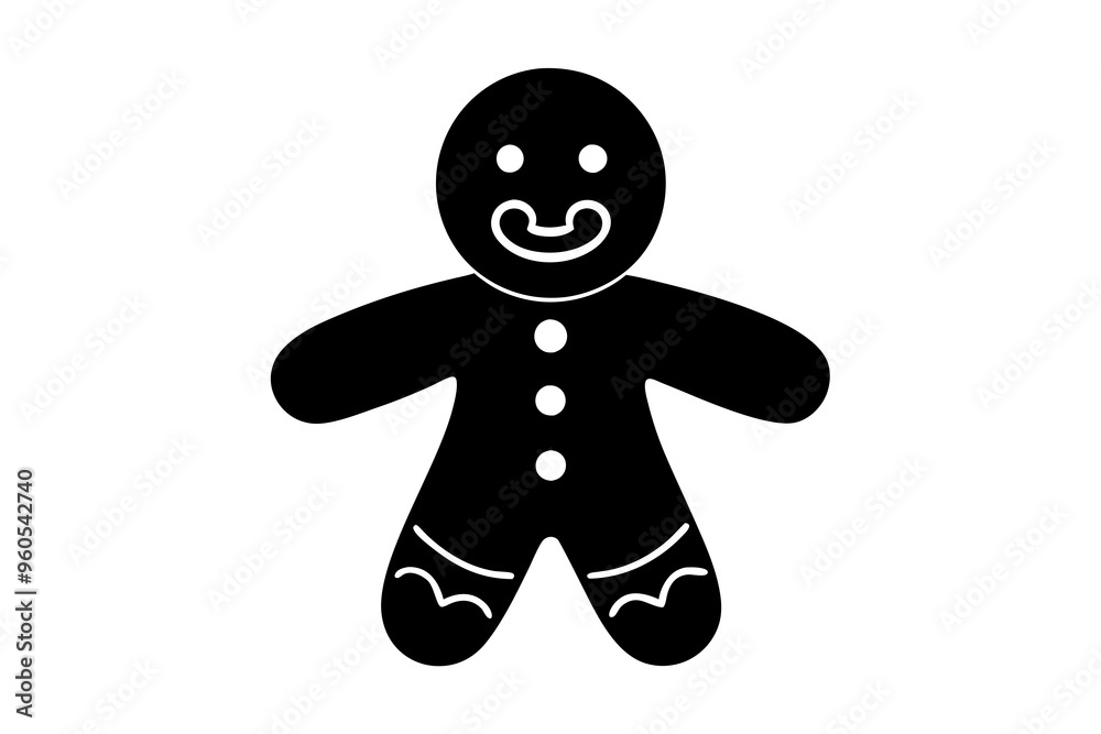Gingerbread man holiday biscuit or cookie line art vector icon for food apps and websites Gingerbread man holiday biscuit or cookie line art vector icon for food apps and websites